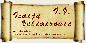 Isaija Velimirović vizit kartica